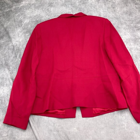 Talbots Skirt Suit 12/40 30Wx21L Red Wool Blend Classic Career 2pc USA VTG - Picture 10 of 16
